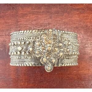 Antique Hausa Brass Hinged Bracelet 19th Century African Tribal Jewelry